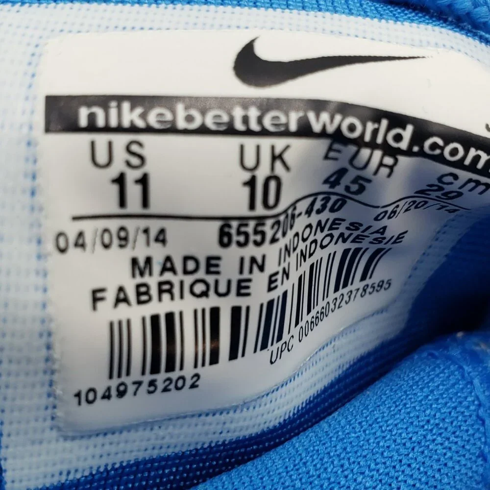 Nike Roshe Run Sneakers 11 Mens Lace Up Running Electric‎ Blue
